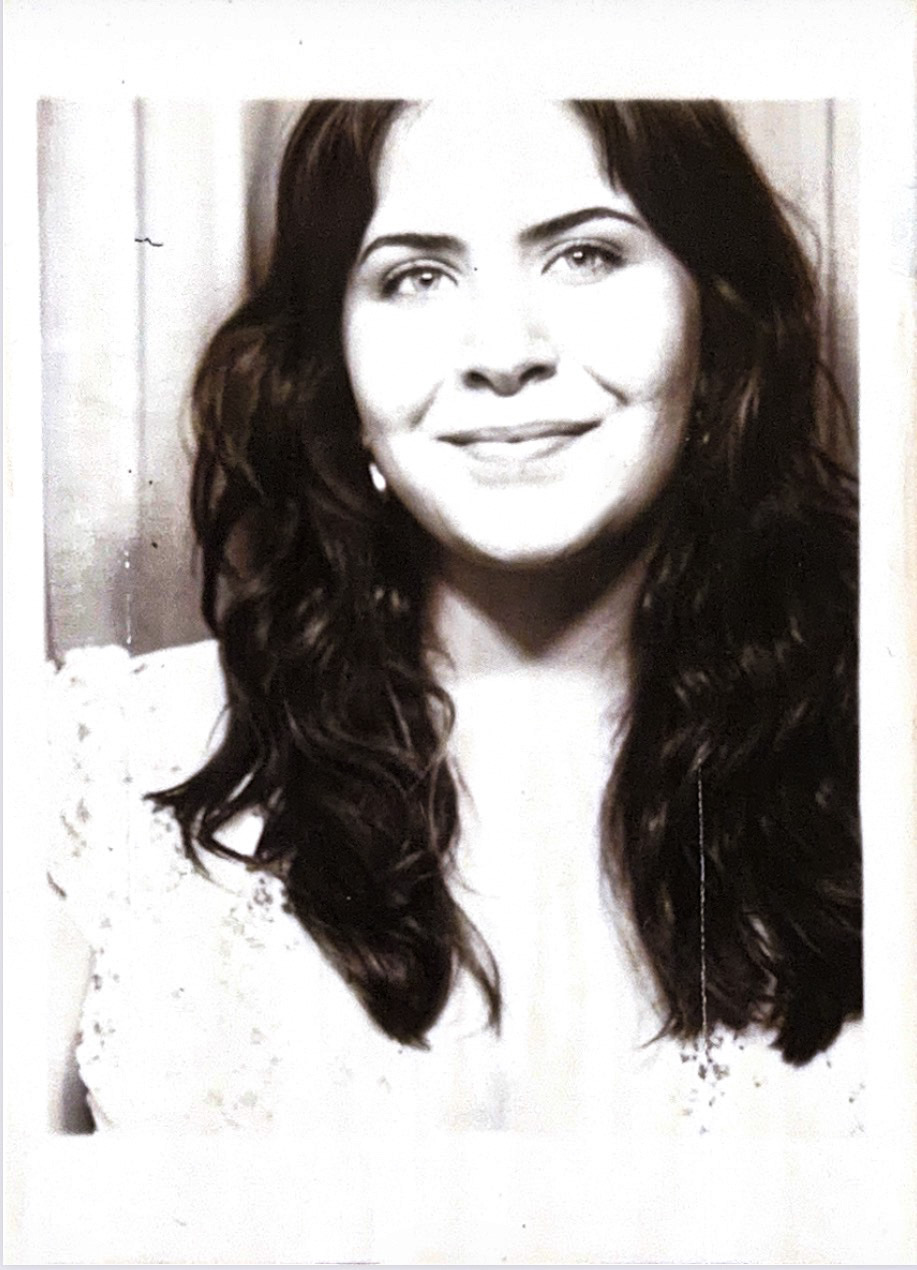 Black and white polaroid portrait of Dixie Lissack